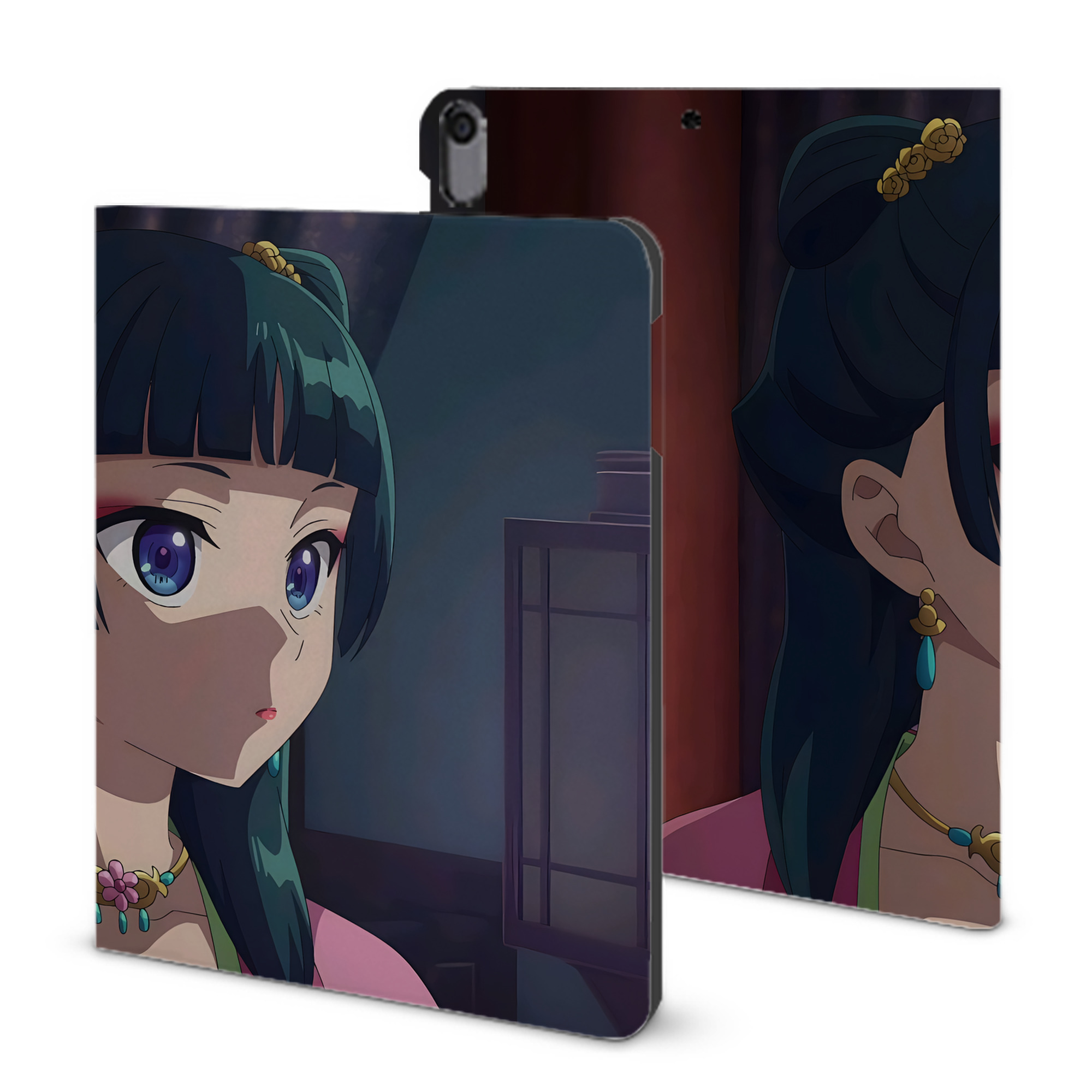 （画像用） 薬屋のひとりごと The Apothecary Diaries IPad ケース ブック型 PUレザー TPU 耐衝撃 軽量 薄型 ペン収納なし 全面保護 IPad 各モデル対応